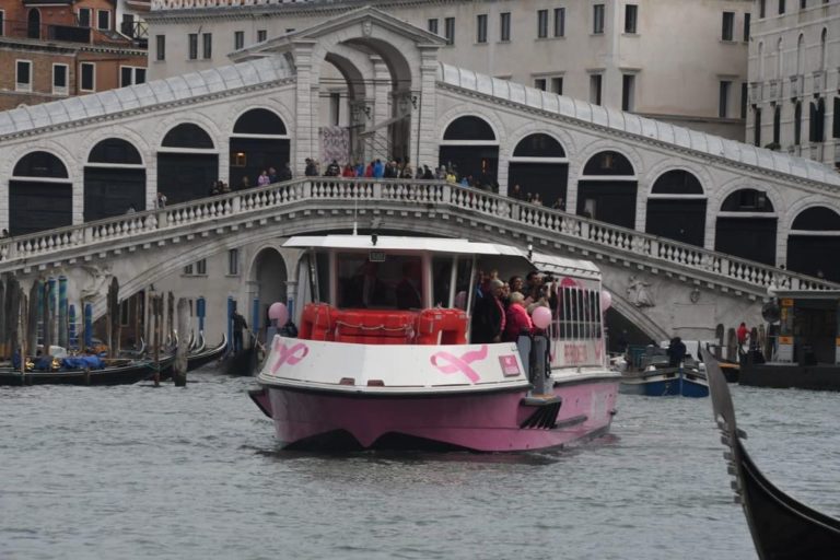 vaporetto in rosa rialto