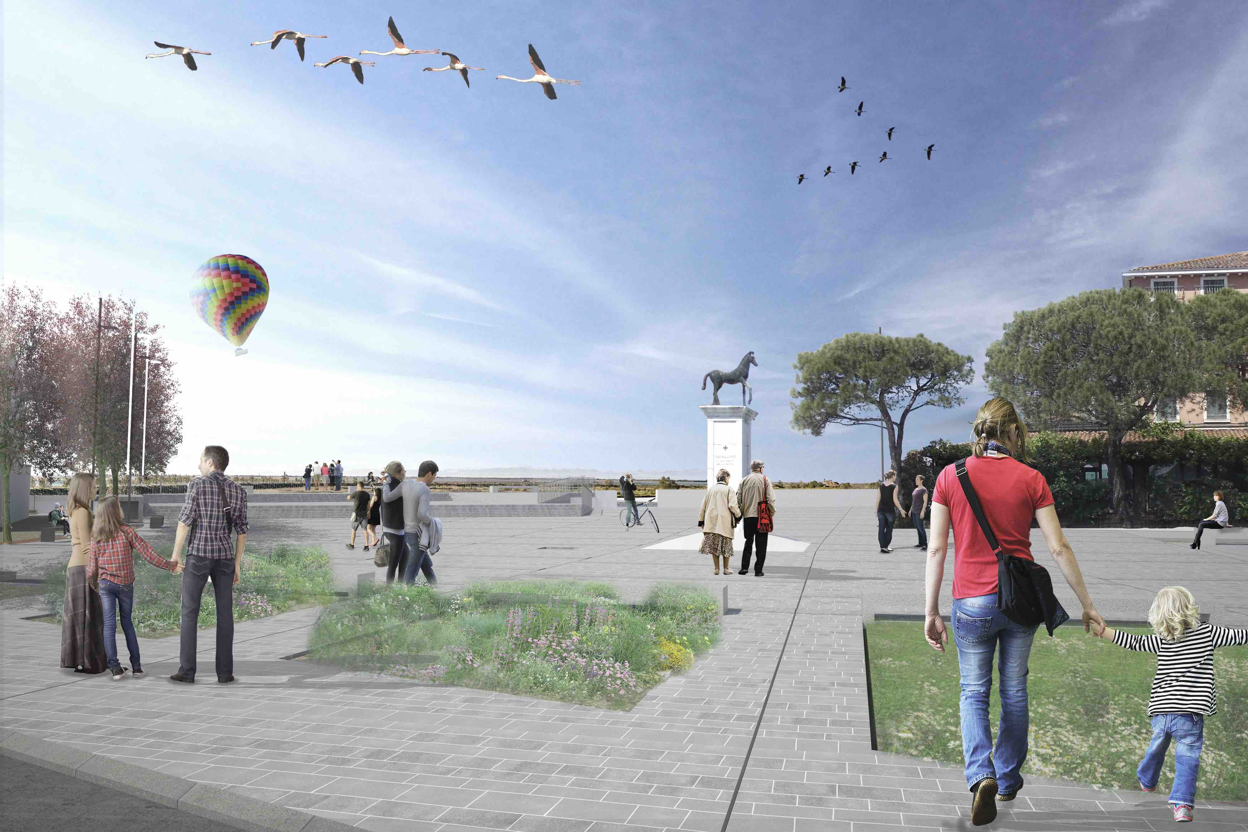 cavallino rendering nuova piazza