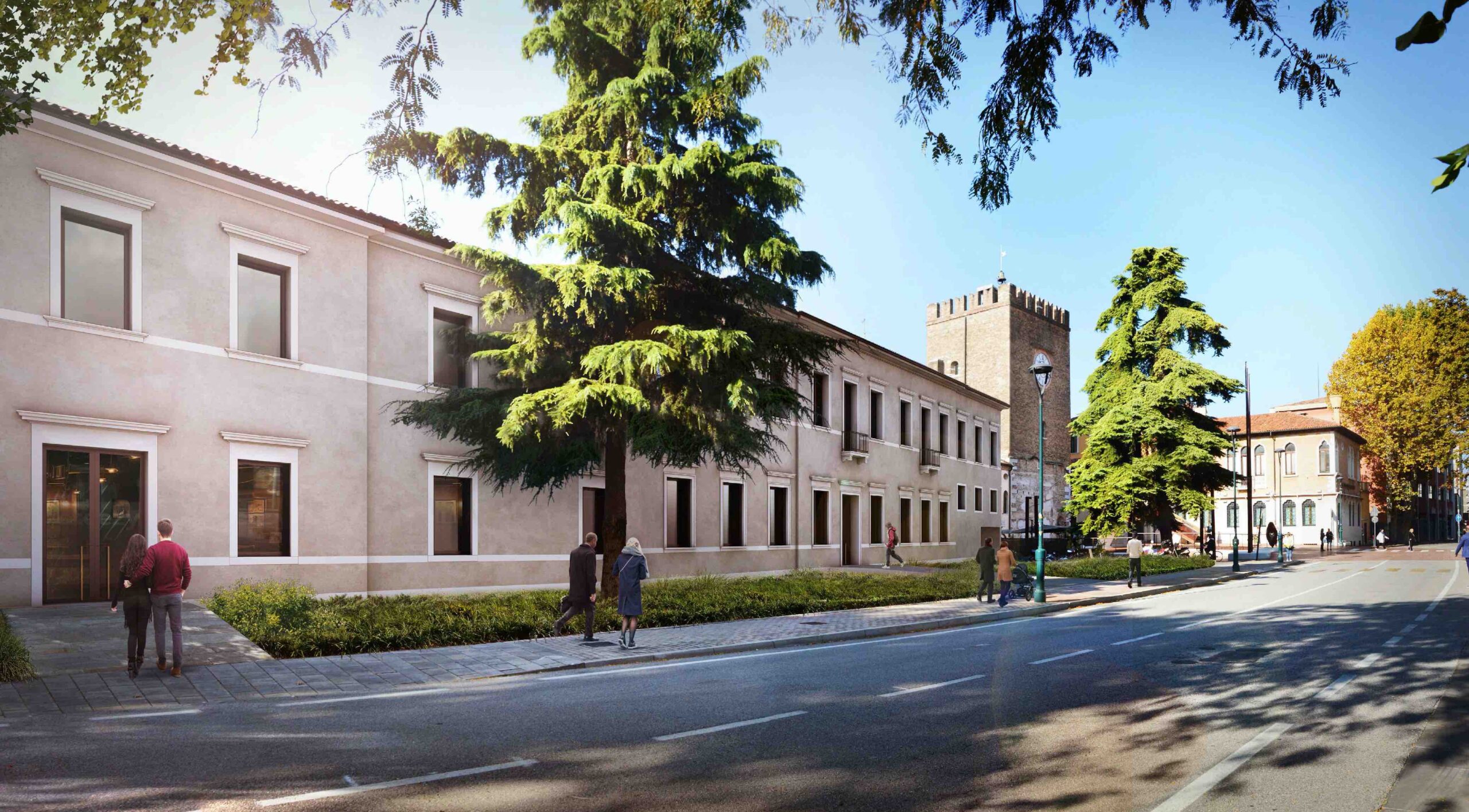 ex de amicis Rendering_vista del fronte principale su via Pio X