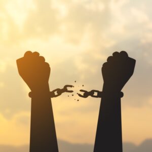 silhouette hand with chain is absent