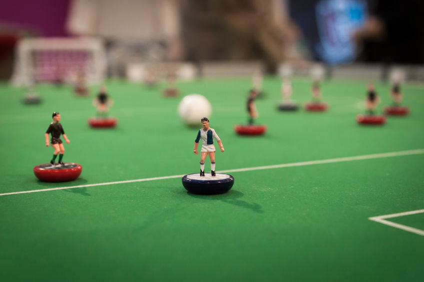 Detail of a finger football player