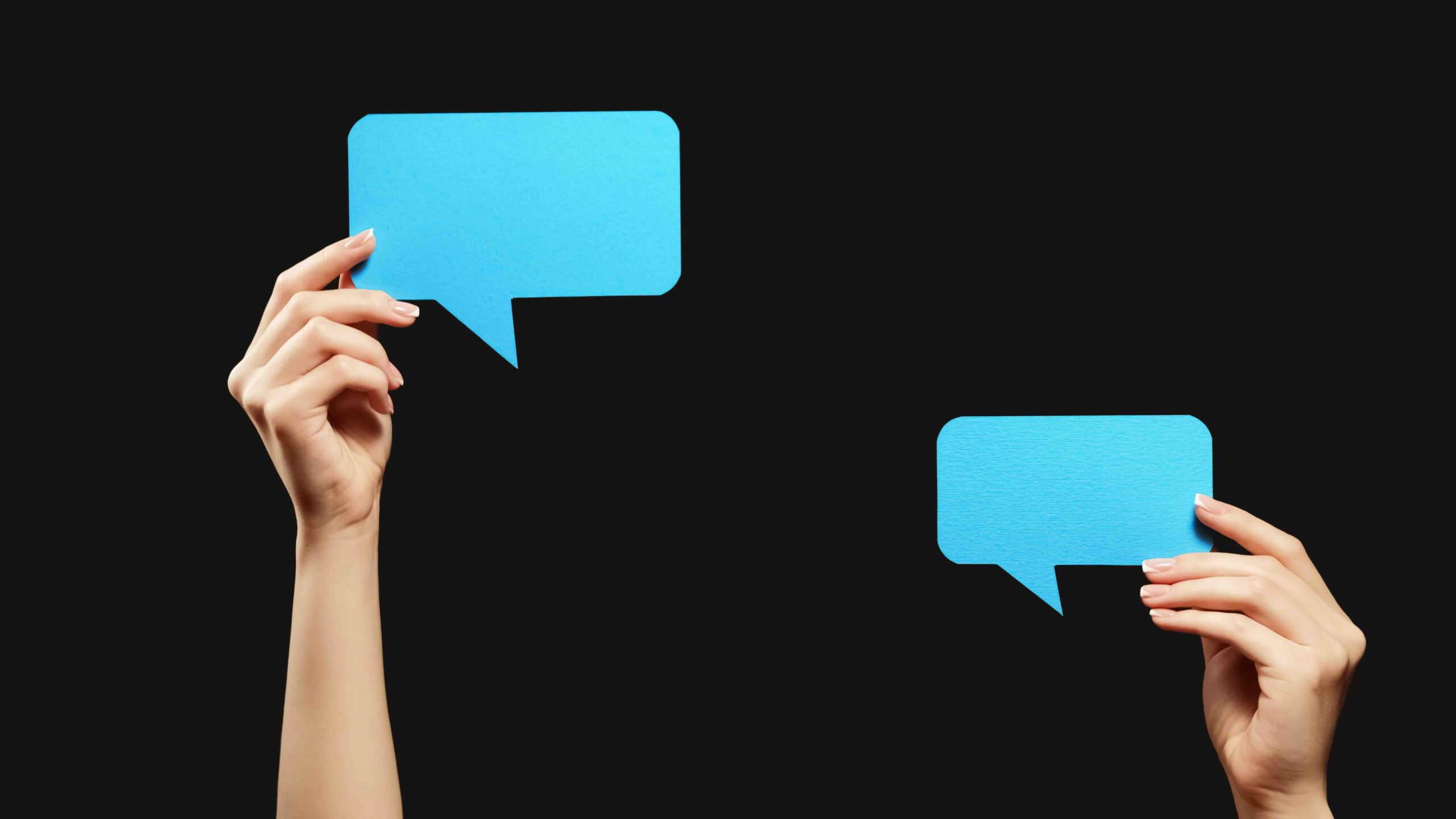 Dialogue icon online chat hand empty speech bubble