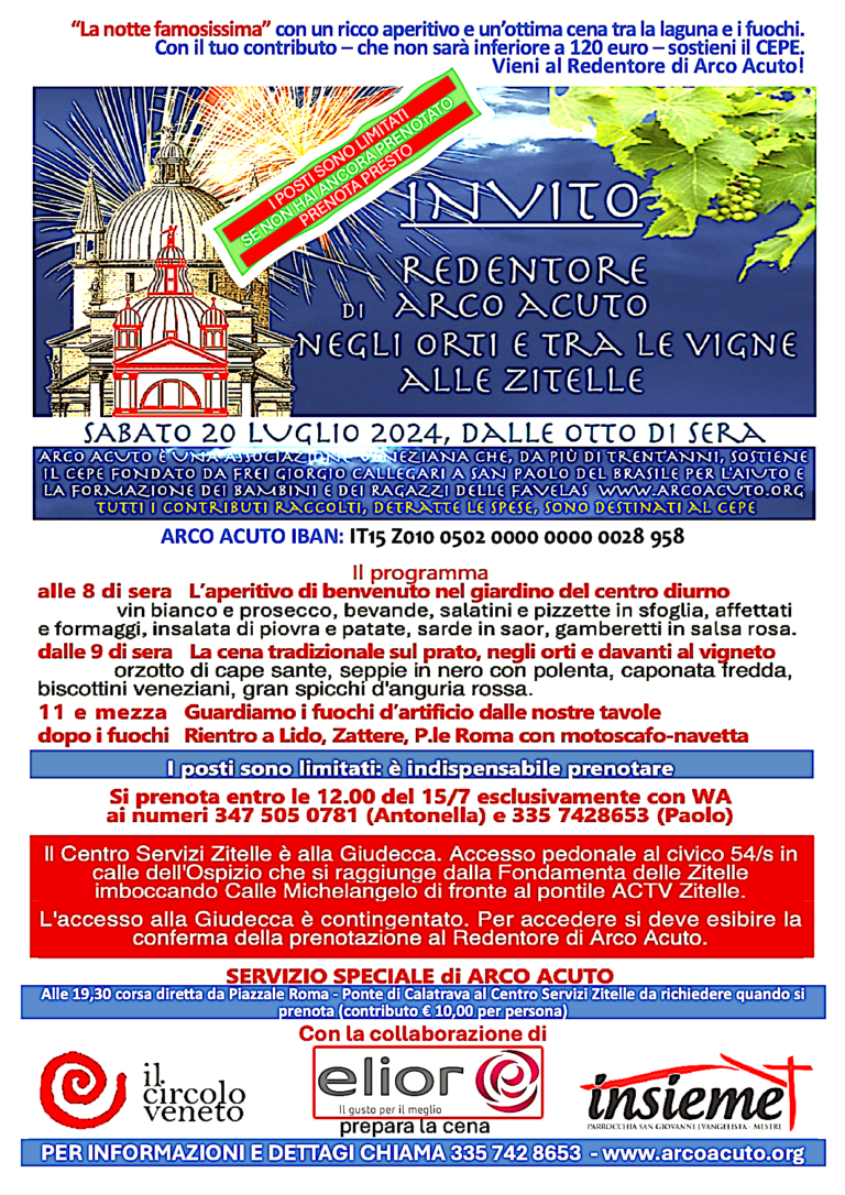 AA 2024. Redentore. Invito bis