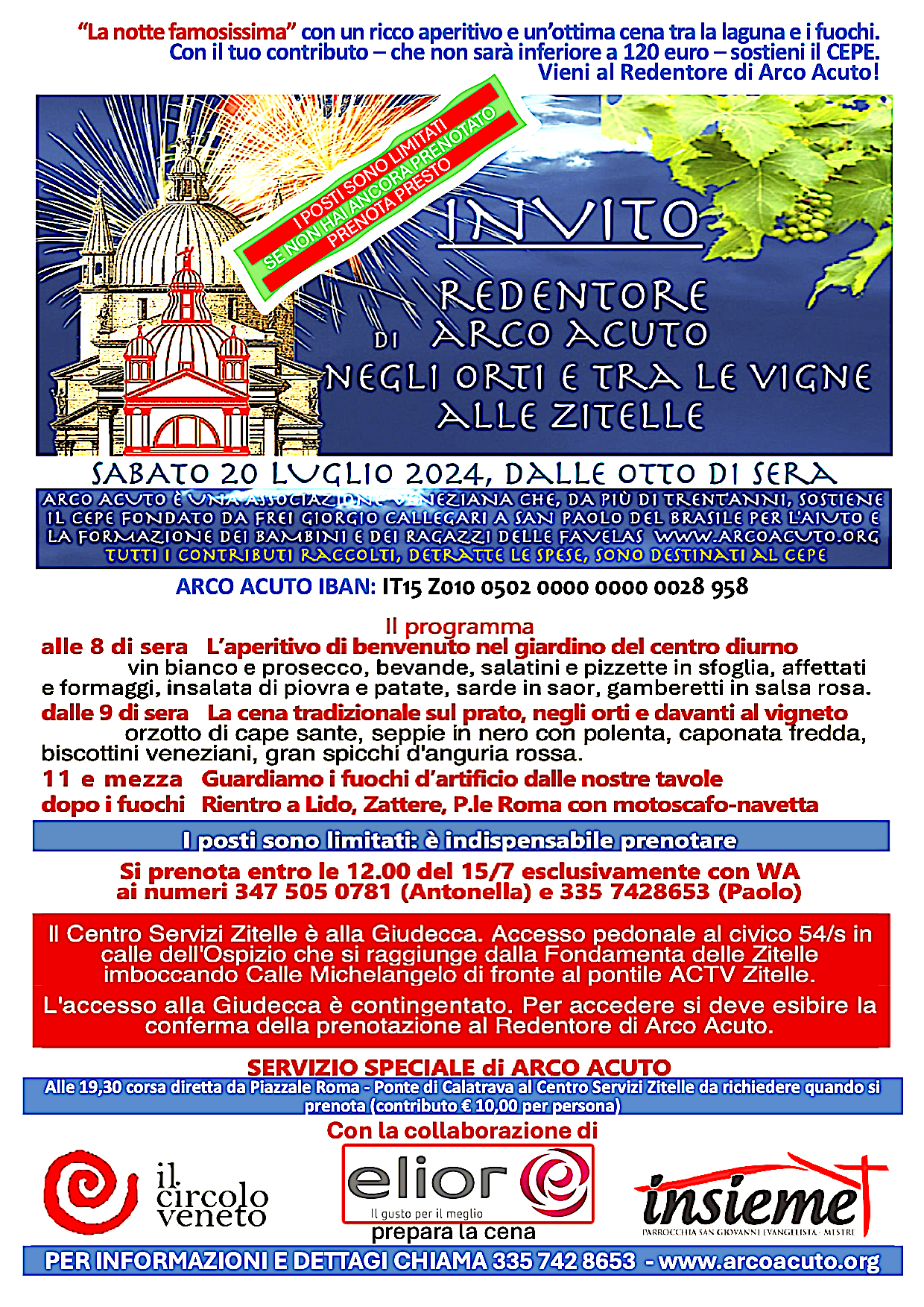 AA 2024. Redentore. Invito bis