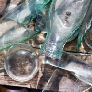 The throat of a glass bottle