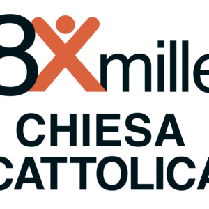 logo chiesa cattolica+8xmille nero e arancio
